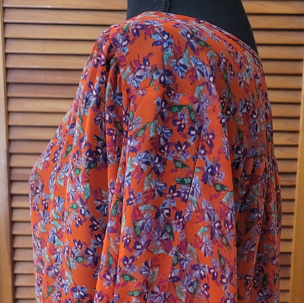 NWOT Old Navy Floral Open Cardigan Blouse Size Large - Picture 8 of 13